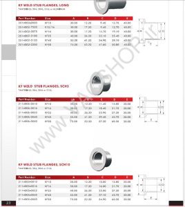 فلنج استاب جوشی KF Weld Stub Flange | فلنج Weld Stub KF وکشاپ